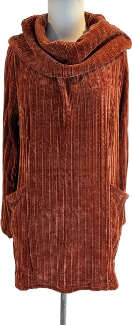 Nina Leonard Women's SZ M Cowl Neck Sweater Tunic Soft Cozy