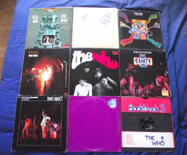 The Who - Job Lot of 9 LP Albums - all Listed - Joblot Bulk Collection - Rare