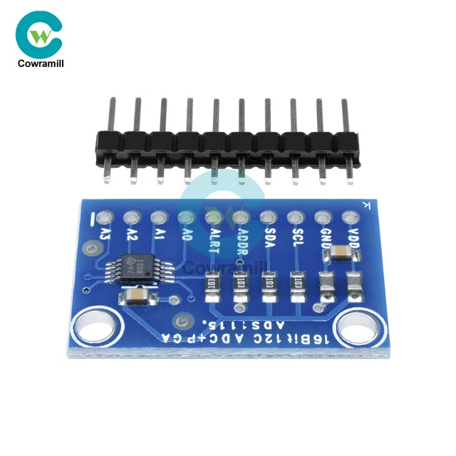 16 BIT I2C ADS1115 Module ADC 4 channel +Pro Gain Amplifier Arduino RPi ...