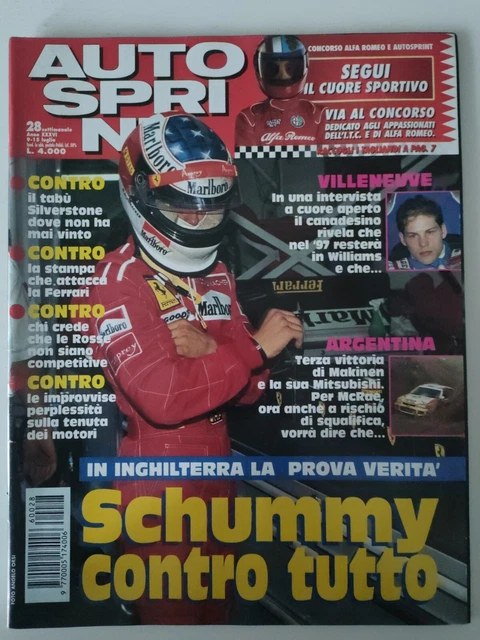 AUTOSPRINT N 32 1997 Scontro Mondiale Jacques Villeneuve Schumacher