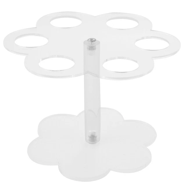 1pcs 6 Holes Acrylic Ice Cream Cone Stand Holder Transparent B5P5