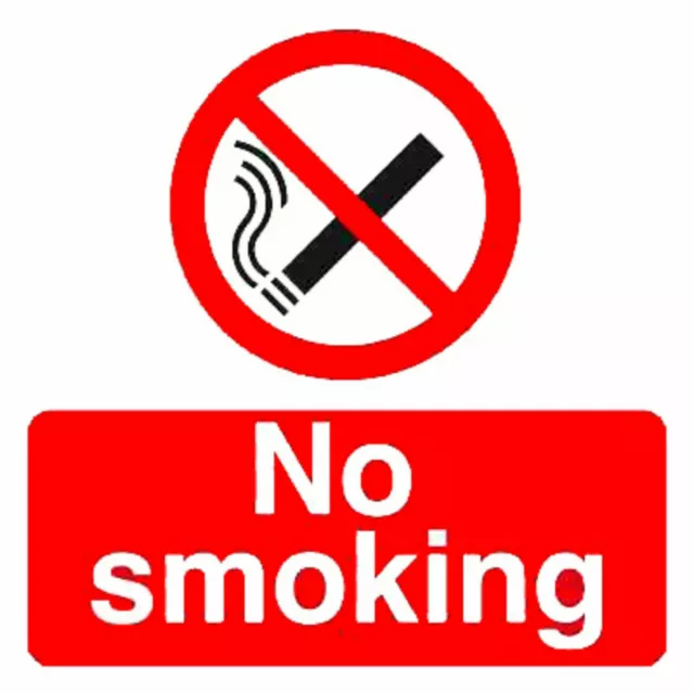 4 x No Smoking Warning Security Self Adhesive Backed Stickers Signs 4 sizes