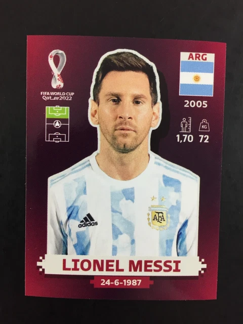 Messi Rookie Panini Sticker LIONEL MESSI STICKER Panini World Cup Qatar 2022 / Oryx Swiss Edition # ...