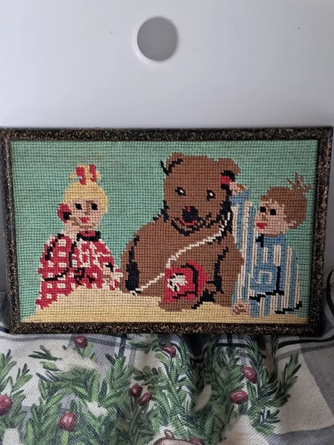 vintage : Canevas Nicolas, Pimprenelle et Nounours de Bonne
