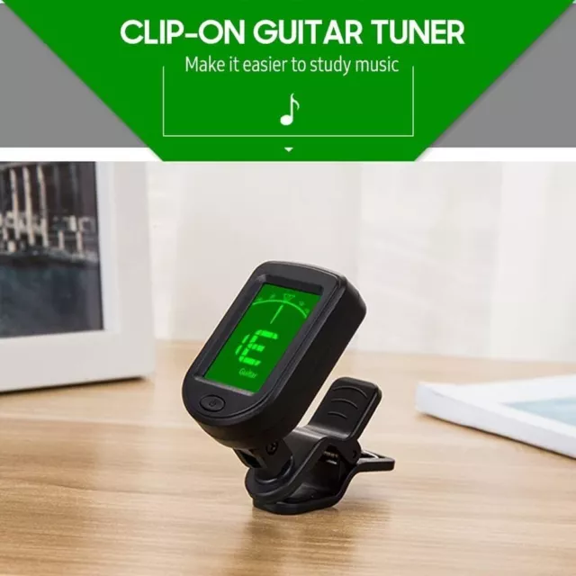 Digital Chromatic LCD Clip-On Tuner For Guitar Ukulele Violin Acoustic Electric