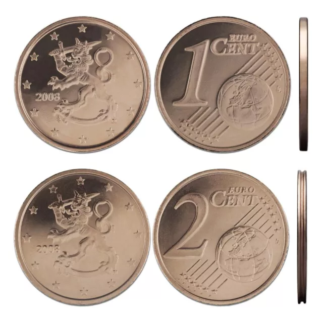 FINLAND FINNLAND FINLANDE - SET of Euro coins 2005 - 1cent 2 cent UNC