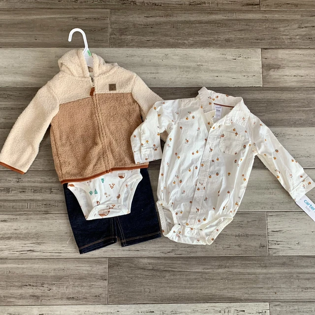 NEW Carters Baby Boy 4 Piece Set Outfit Jacket Pants Bodysuit 18 Months Country