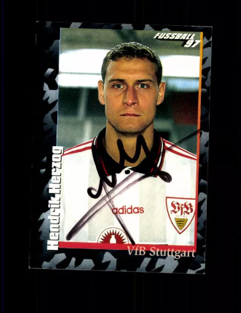 Hendrik Herzog VfB Stuttgart Panini Sammelbild 1997 Original Signiert +A 226658