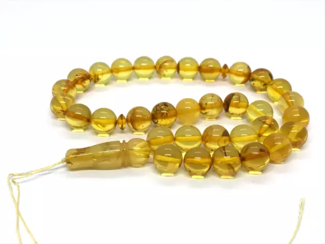 Islamic 33 Prayer Beads Round Natural Baltic Amber Tasbih Misbaha 30,5g 4307