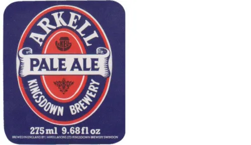 Arkell's Kingsdown Brewery Pale Ale 275ml 9.68 fl oz Beer Bottle Label