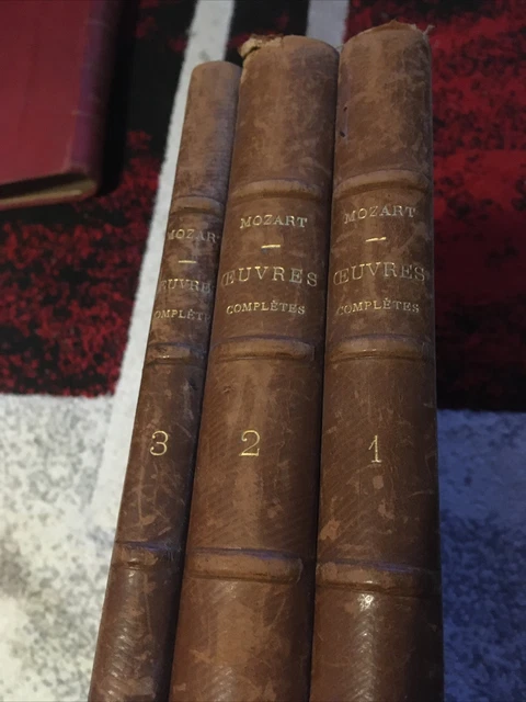 3 Anciens livres Partitions Musique MOZART Œuvre Complète Vol 1, 2 Et 3