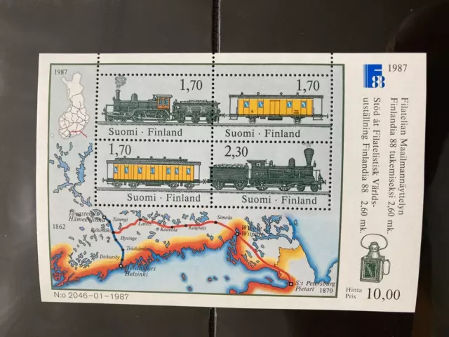 Finnland 1987 Block Finlandia 88 Eisenbahn postfrisch