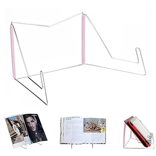 Book Stand for Reading, Portable Book Holder Stands for Display, 1 Pink