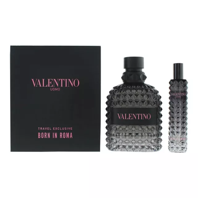 Valentino Born In Roma Uomo 2 Piece Gift Set: EDT 100ml - EDT 15ml Men Spray