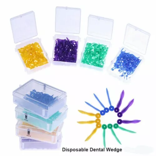 Dental Disposable Plastic Wedge With Holes Round Stern 4 Sizes Wave Poly-Wedge