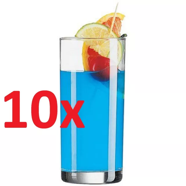 10 x Hiball Tumbler Glasses 10oz / 280ml Pack Glassware Pure Glass 13.5cm x 6cm