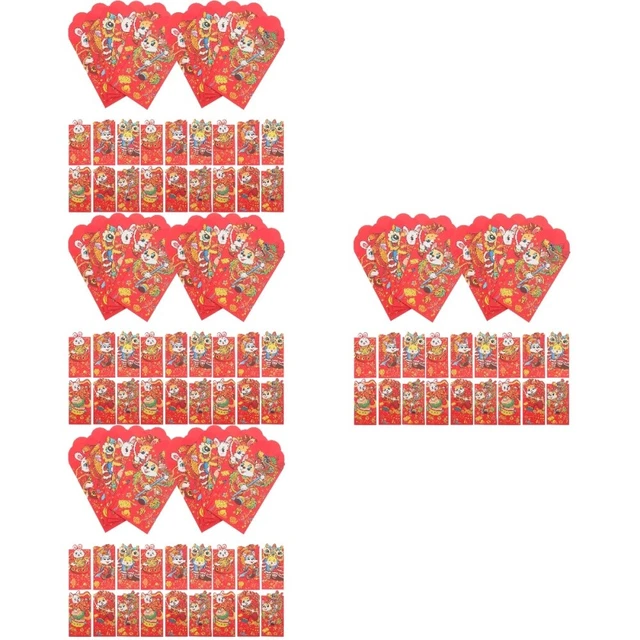 4 Buste Regalo Di Natale Eleganti Con Portafoglio – Blu/Rosso/Oro, Per Soldi O Carte Regalo, 16x9 Cm