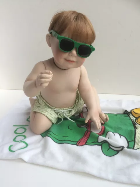 Ashton Drake Porcelain Boy Doll Cool as a Cucumber 11" by Titus Tomescu