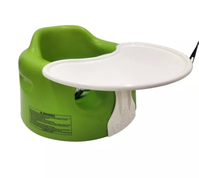 Lime Green BUMBO Baby Floor Seat w/Adjustable Safety Restraint Strap Belt & Tray