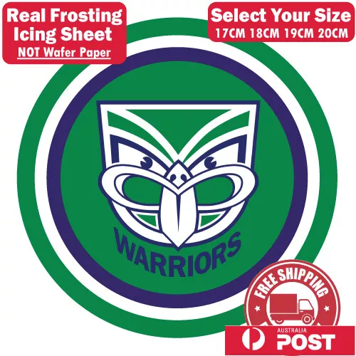 NRL New Zealand Warriors Edible Image Cake Topper Round Frosting Icing Party