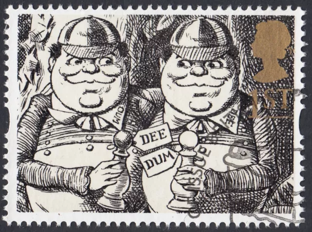 Alice in Wonderland Tweedledum & Tweedledee illustrated on 1993  fine used stamp