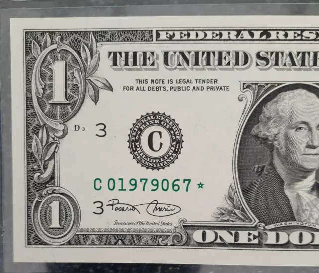 2001 $1 One Dollar *Star* Frn. Philadelphia, Gem Unc. Birthyear Note ( 1979 ) 2