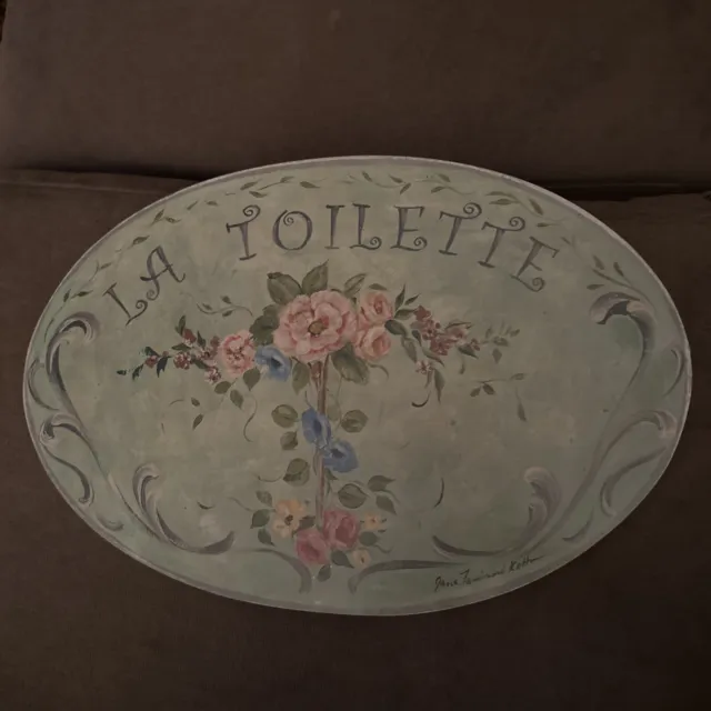 JANE KELTNER DESIGNS Shabby Rose Cottage La Toilette Sign Plaque