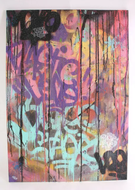 Antoine RIVIERE - Plastic Love - Technique mixte sur toile 92x65 cm - Street Art