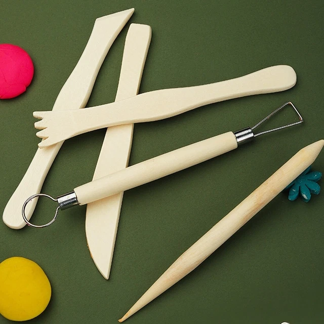 Ensemble de 5 outils de sculpture en argile polymère pour façonnage et lissage