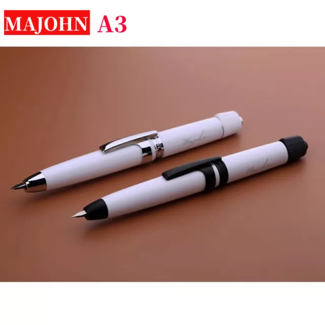 MAJOHN A2 Press Retractable Fountain Pen EF Nib Resin Writing Office Ink Pen