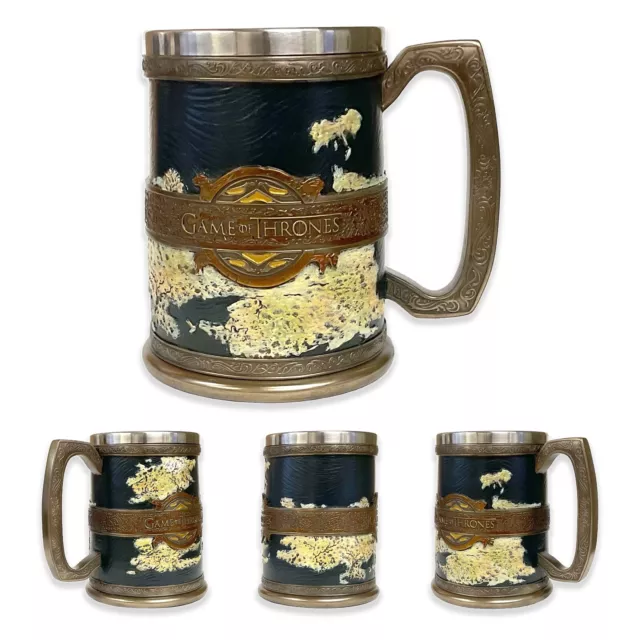 Official Game Of Thrones Westeros Map The Seven Kingdoms Steel Beer Tankard Mug