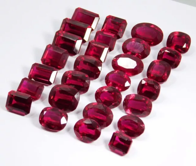 GIE AAA Natural 100 CT+ Mozambique Red Ruby Mix Cut Loose Certified Gemstone Lot