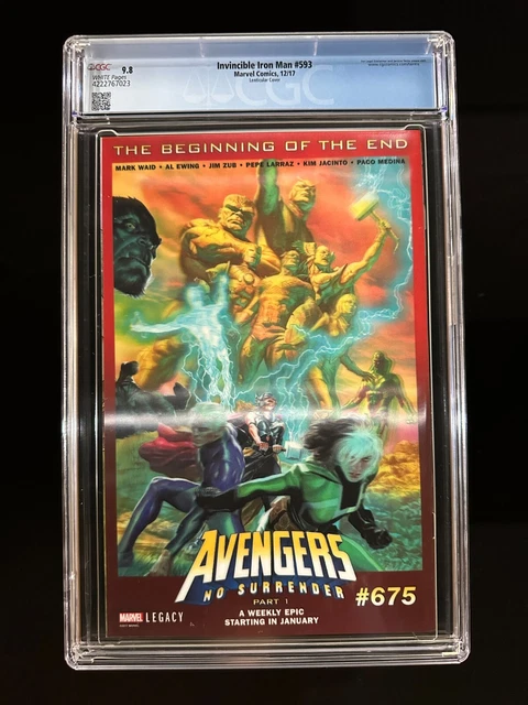 Invincible Iron Man #593 CGC 9.8 (2017) Lenticular - Iron Man #150, Doctor Doom 2