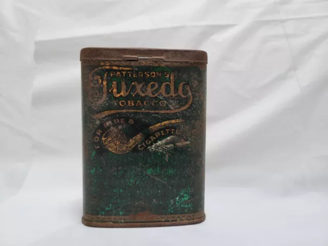Collectible Patterson’s Tuxedo Curved Pocket Green  Empty Tin Can - Ships Free