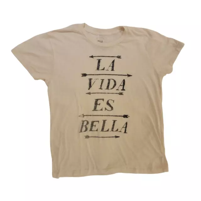 Billabong Tee Womens Size Medium La Vida Es Bella “Life is Beautiful” Burnout