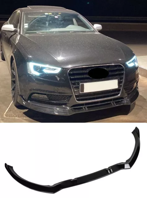 Pour Audi A5 S5 8T 8F Spoiler Lèvre Lame Noir Brillant Pare-Choc Avant 12-16