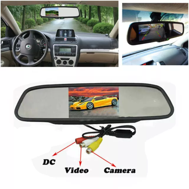 Voiture 4.3 "Couleur TFT LCD Moniteur de rétroviseur Caméra de recul automatique