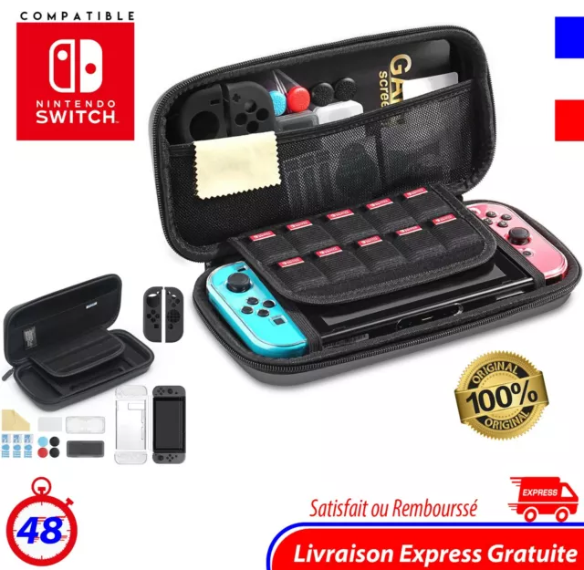 vert-Kit D'accessoires De Jeu Switch Oled, Étui De Rangement Anti-chute,  Housse Arrière Pour Nintendo Switch