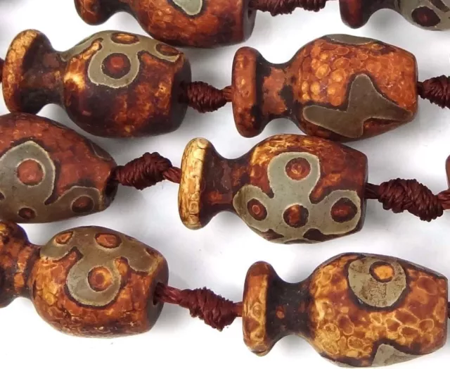 20-24mm Tibetan Agate Vase Pendant Focal Beads (6)