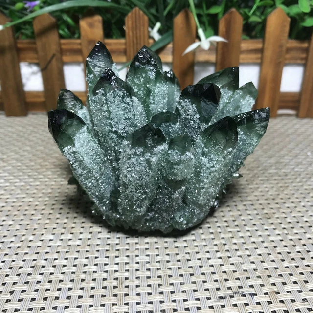 490g New Find Green Phantom Quartz Crystal Cluster Mineral Specimen Healing 8949 3