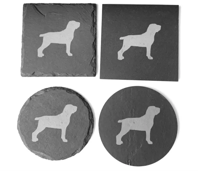 Bracco Italiano Dog Slate Coasters Engraved Coaster Gift Set