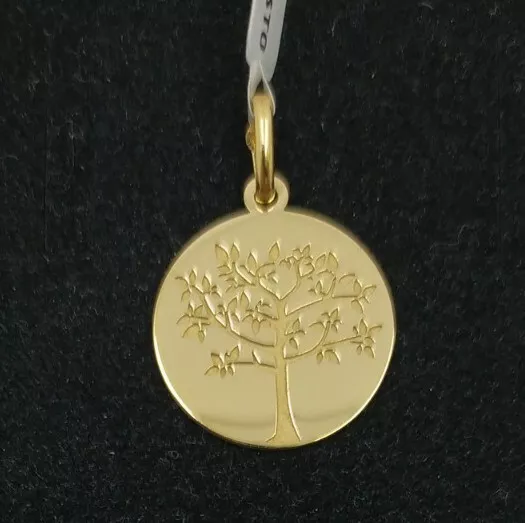 Colgante oro 18k 750 mls . Árbol de la vida macizo. 16 mm.