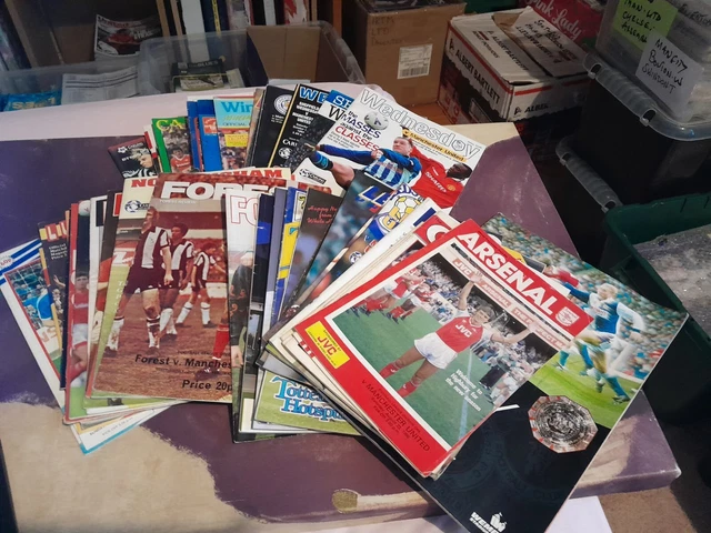 Manchester United Away Football Programmes x 64 (Various) Bulk Lot All Listed