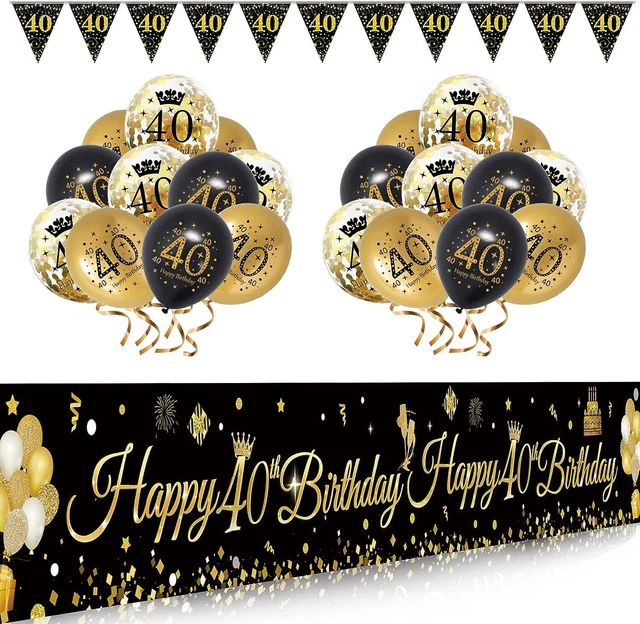 40 Anni Decorazioni Compleanno Oro Nero 40 Anni Palloncini Compleanno Uomo Do