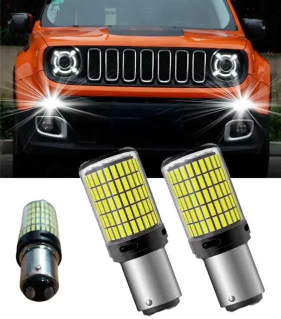 COPPIA LUCI DIURNE DRL 15 LED BAY15D P21/5W per JEEP RENEGADE 6000K CANBUS