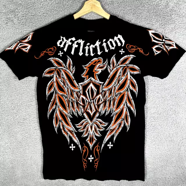 Affliction Shirt Black Georges St Pierre GSP UFC MMA Tee Men's Size Medium