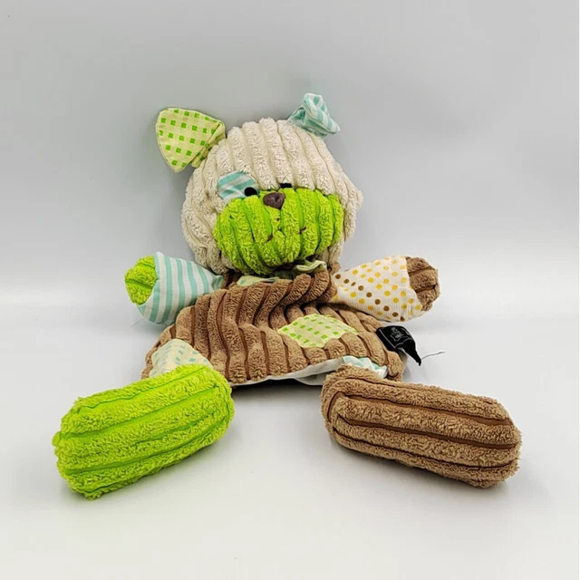Doudou marionnette chien lapin écru beige marron vert bleu HISTOIRE D'OURS - 324
