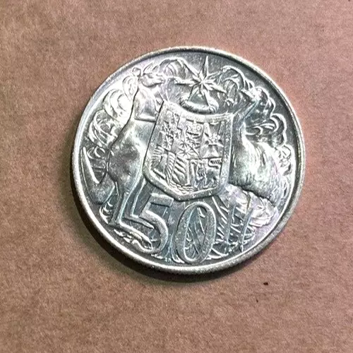 1966 Australia Round 50 cent 50c 80% Silver.