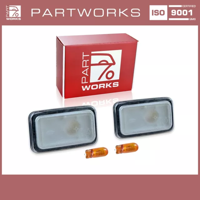 2x Seitenblinker für PORSCHE 911 G 964 993 924 944 968 WEIß + Birnen ORANGE