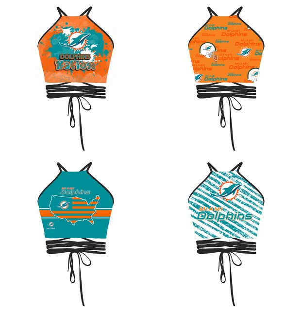 Miami Dolphins Women’s Backless Lace Up Tank Sleeveless Criss Cross Top